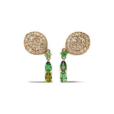 “Coa” Drip Earring - Champagne Diamonds, Tsavorites and Tourmaline