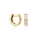 Sanse Hexagonal Diamond Baguette Mini Hoop