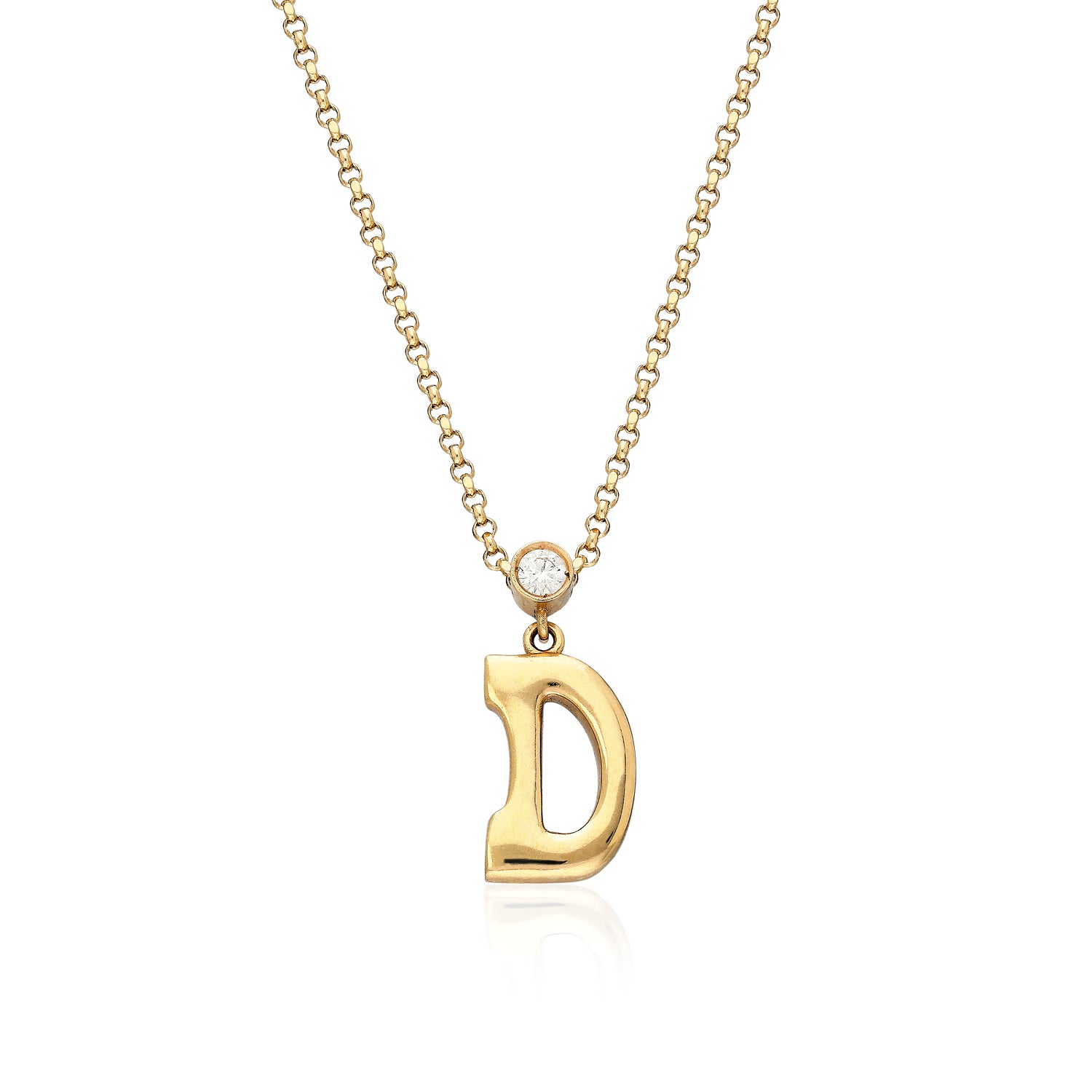 "Sanse" Small Letter and Diamond Necklace