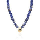 "Tona" Beaded Blue Agate Strand - Sapphire