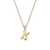 "Sanse" Small Letter and Diamond Necklace