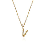 "Sanse" Small Letter and Diamond Necklace