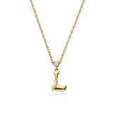 "Sanse" Small Letter and Diamond Necklace