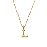 "Sanse" Small Letter and Diamond Necklace