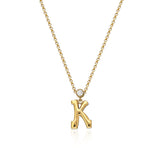 "Sanse" Small Letter and Diamond Necklace