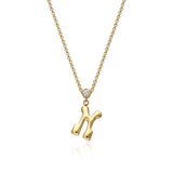 "Sanse" Small Letter and Diamond Necklace