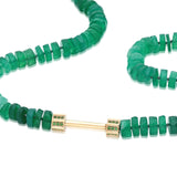 "Bosfor" Faceted Oval Bead Strand - Green Onyx and Tsavorites