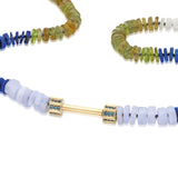 "Bosfor" Surf Strand - Lapis Lazuli, Peridot, Blue opal, Moonstone, Pink Quartz/London Blue Topaz