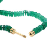 "Bosfor" Faceted Oval Bead Strand - Green Onyx and Tsavorites